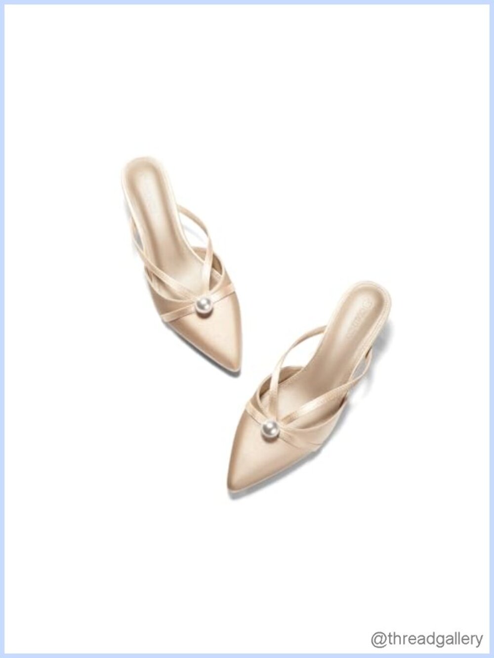 Pearl Kitten Heel Mules Closed Pointed Toe Satin Wedding Dress Shoes